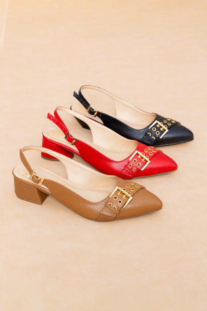 Stiletto Alessandra Cuero Colores Combinados - Tacon kitten heel 3.5 cms- Carolina Laiton