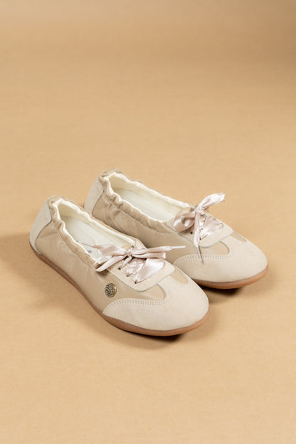 Tenis Baleta Veronica Cuero Almendra- Carolina Laiton