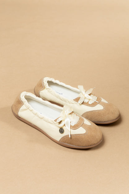 Tenis Baleta Veronica Cuero Miel- Carolina Laiton