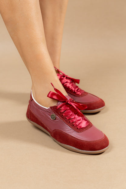 Tenis Vivian - Cuero Rojo - Carolina Laiton