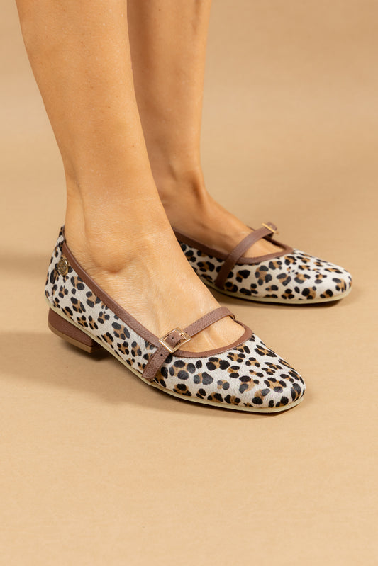 Baleta Livia Cuero Print x Chocolate- Carolina Laiton
