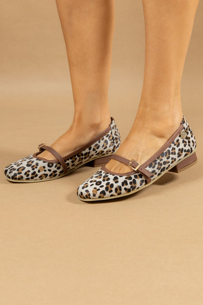 Baleta Livia Cuero Print x Chocolate- Carolina Laiton