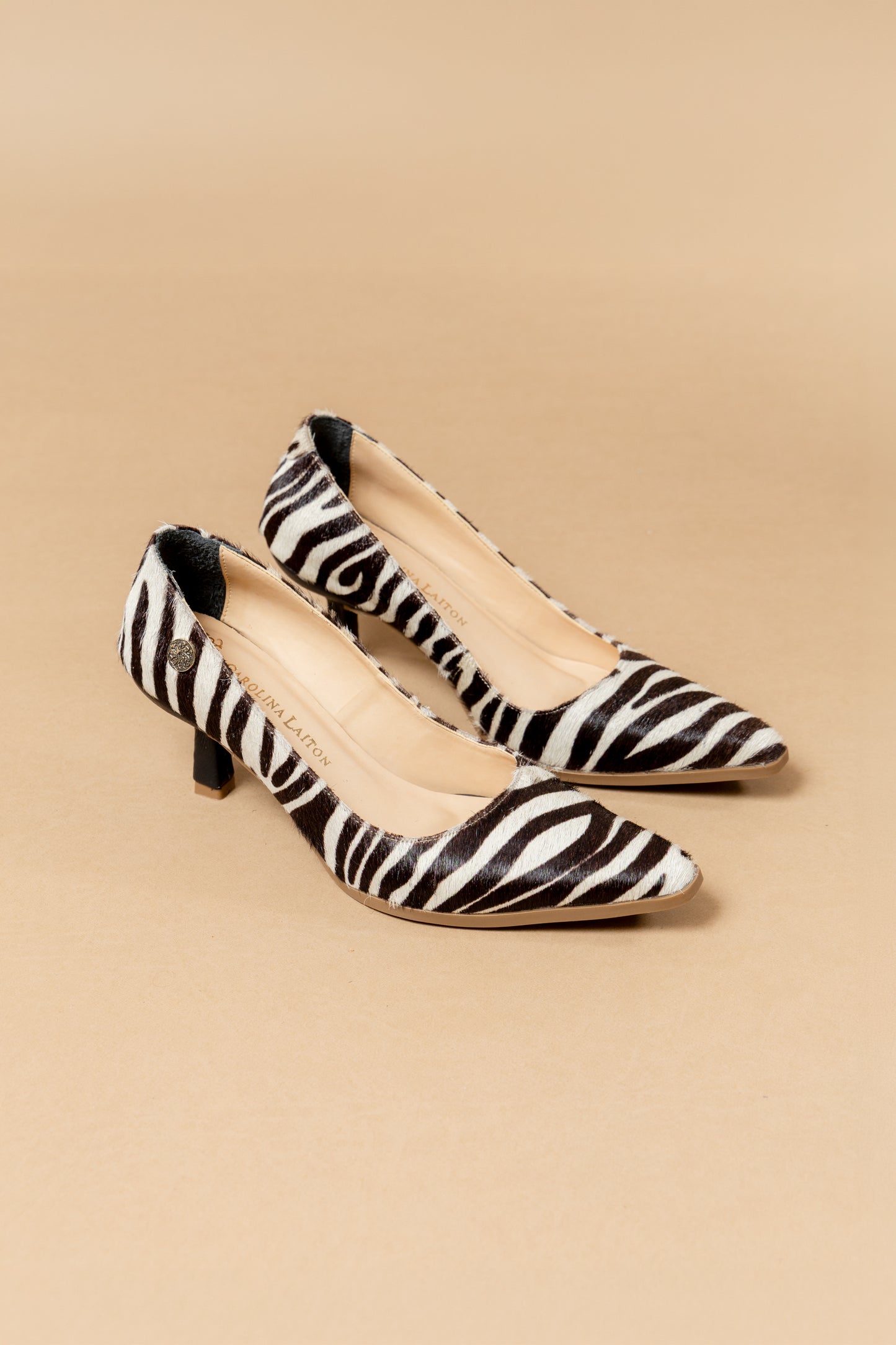Stiletto Alessia - Cuero Italiano Zebra -Tacón 5.5 cms - Carolina Laiton
