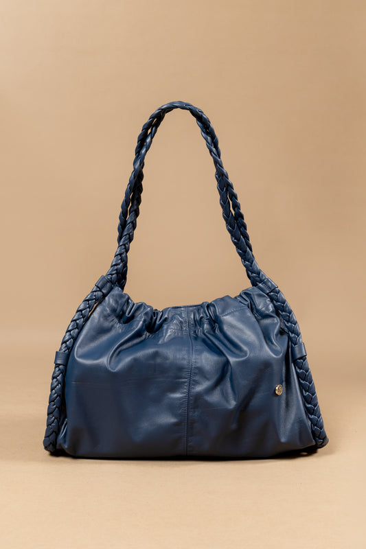 Bolso Gio en Cuero Italiano Azul - Carolina Laiton