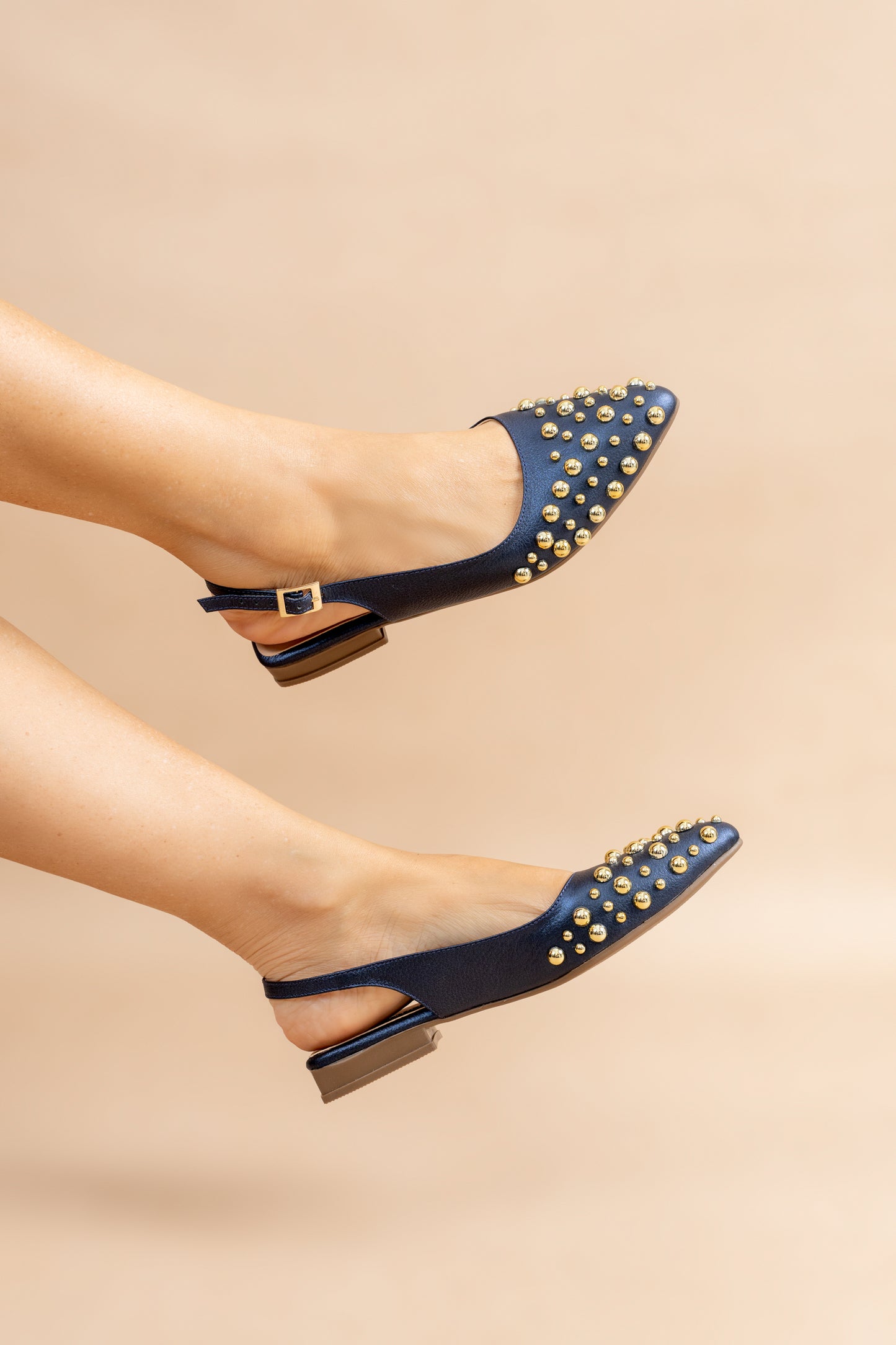 Baleta Louise Cuero Azul - Carolina Laiton