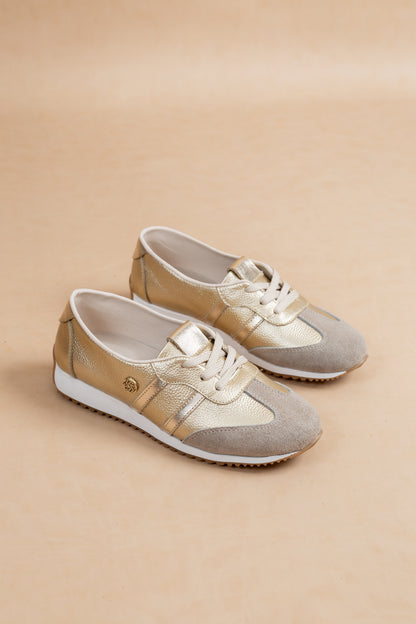 Tenis Sari Cuero Champaña- Carolina Laiton