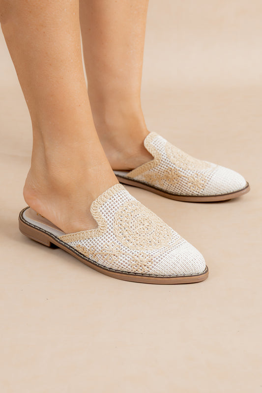 Mocasin Destalonado Margot- Blanco x Beige - Carolina Laiton