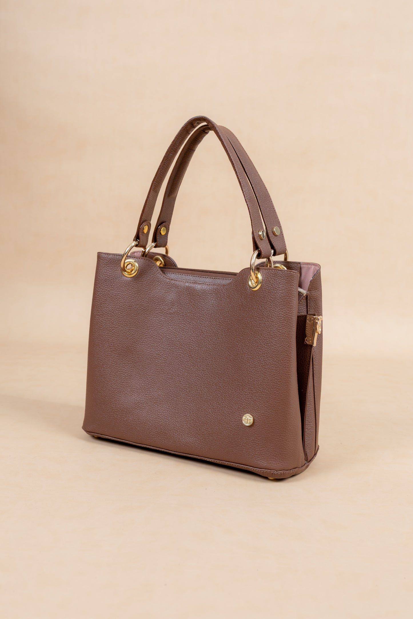 Bolso Eleonor en Cuero Cafe- Carolina Laiton