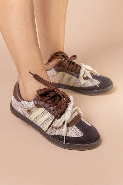 Tenis Nexo  Cuero Chocolate- Carolina Laiton