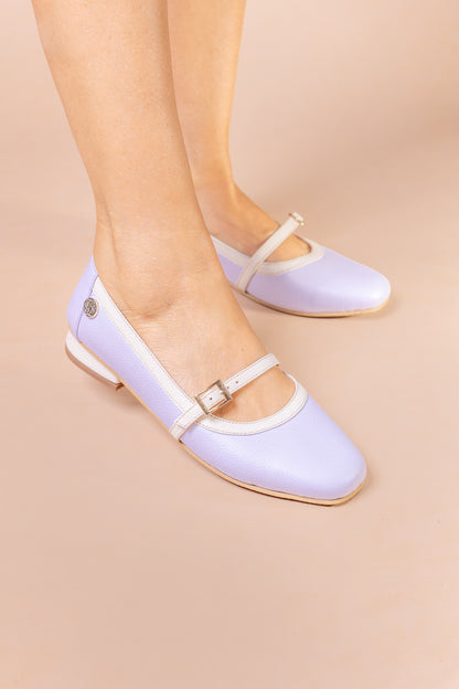 Baleta Aura Cuero Lila- Carolina Laiton