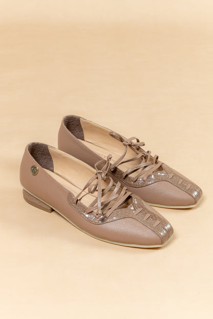 Baleta Amore Cuero Taupe - Carolina Laiton