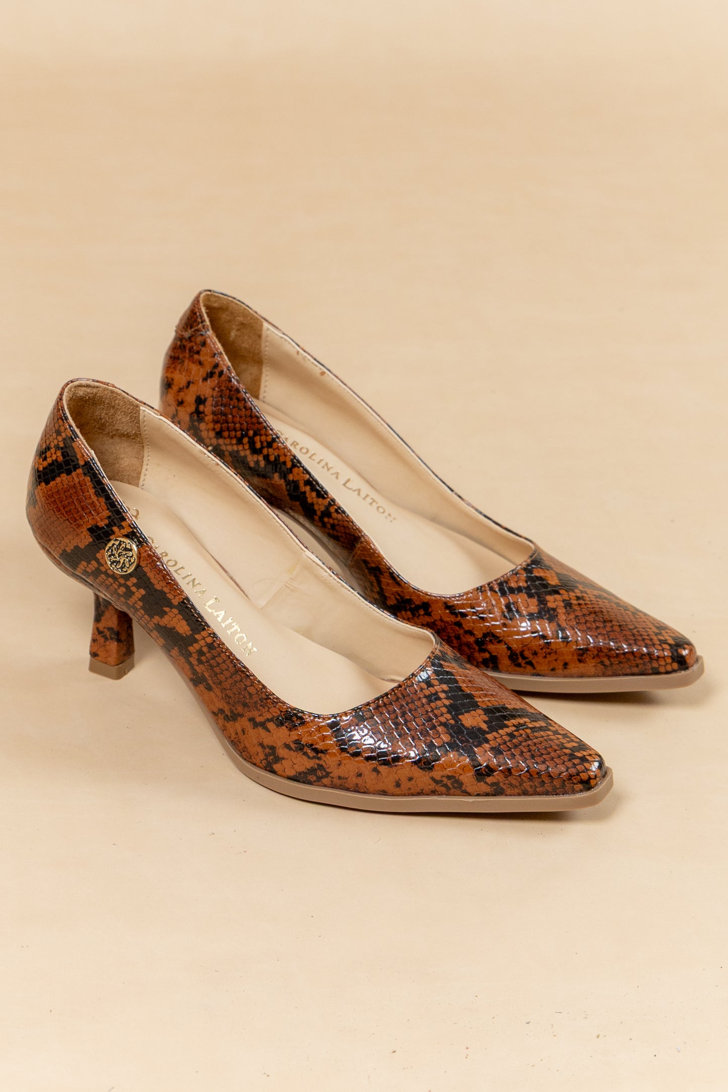 Stiletto Alessia - Cuero Italiano Pitón -Tacón 5.5 cms - Carolina Laiton