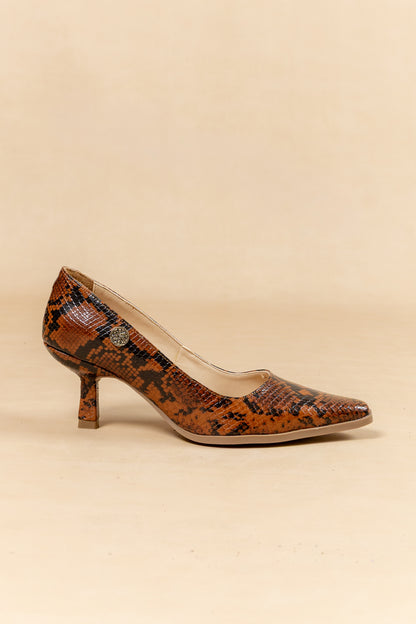 Stiletto Alessia - Cuero Italiano Pitón -Tacón 5.5 cms - Carolina Laiton