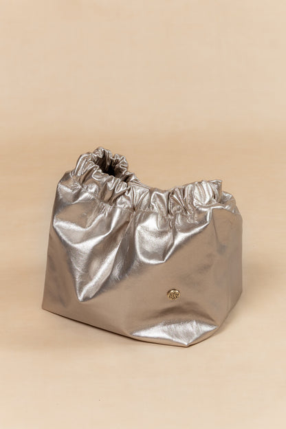 Bolso Sofi en Cuero Plata - Carolina Laiton