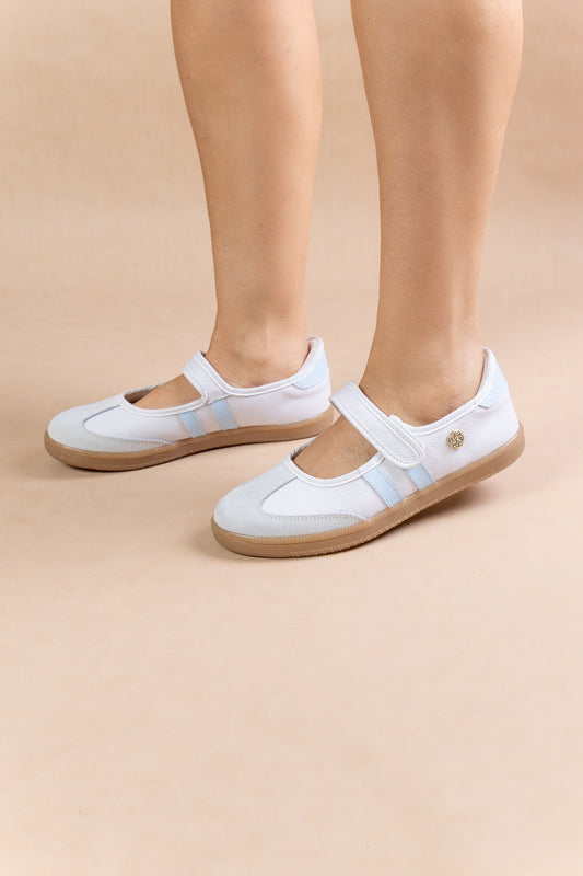 Tenis Bailarina Cuero Blanco - Carolina Laiton