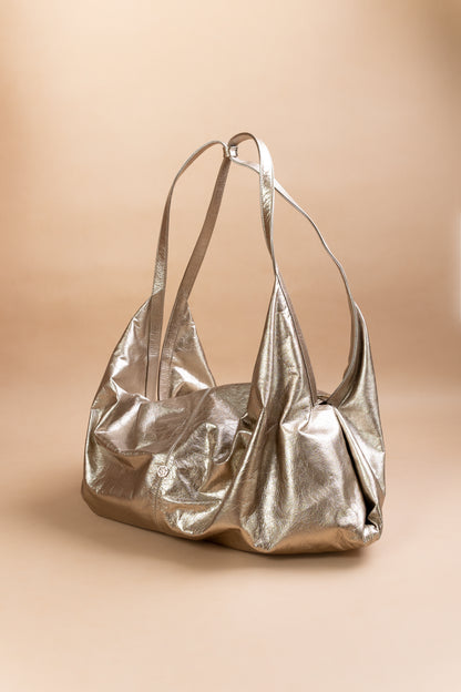 Bolso Samara en Cuero Dorado - Carolina Laiton