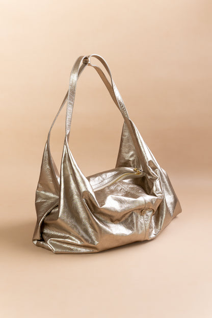 Bolso Samara en Cuero Dorado - Carolina Laiton