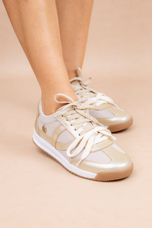 Tenis Arti - Cuero champaña- Carolina Laiton