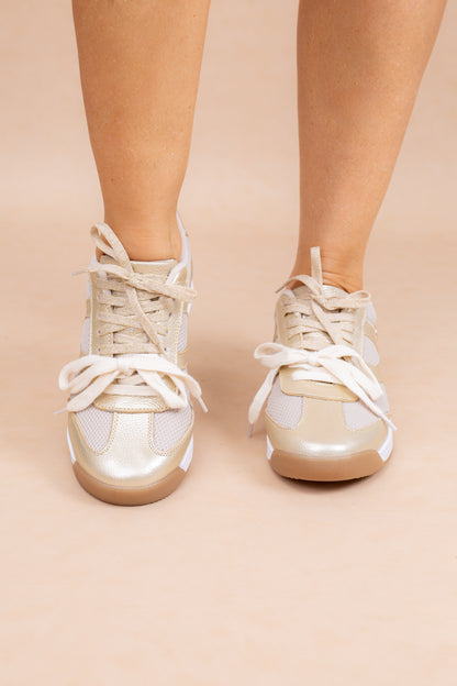 Tenis Arti - Cuero champaña- Carolina Laiton