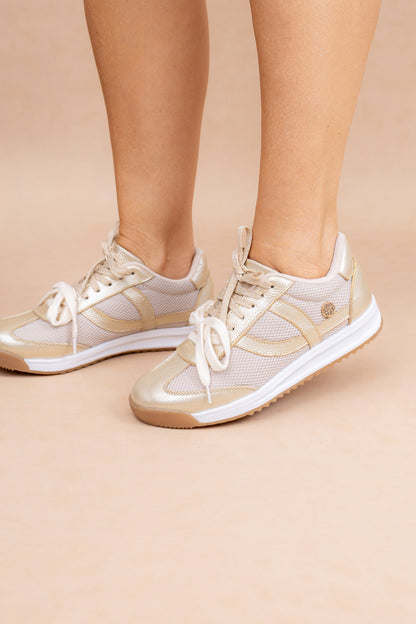 Tenis Arti - Cuero champaña- Carolina Laiton