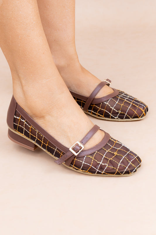 Baleta Aira - Cuero Chocolate - Carolina Laiton