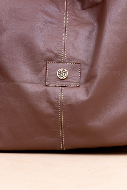 Bolso Amara en Cuero cafe - Carolina Laiton