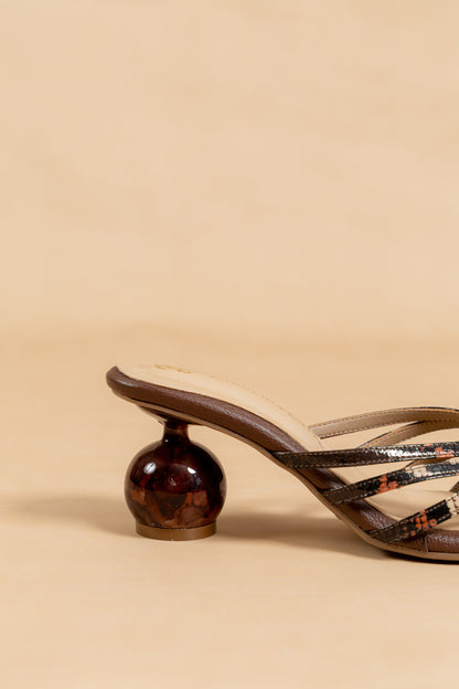 Sandalia Rubí - Cuero Pitón - Tacón 5.5 cms- Carolina Laiton