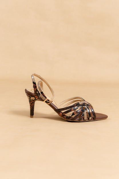Sandalia Rubí - Cuero Pitón - Tacón 7.5 cms- Carolina Laiton