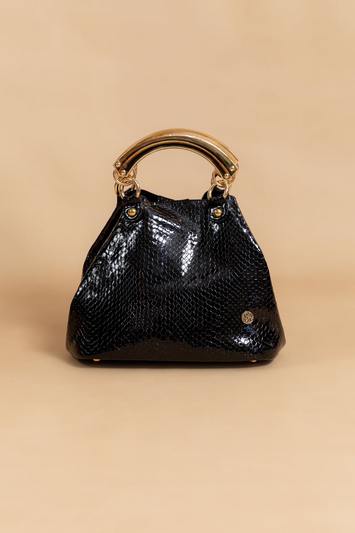 Bolso Alexa - Negro Cuero Italiano - Carolina Laiton
