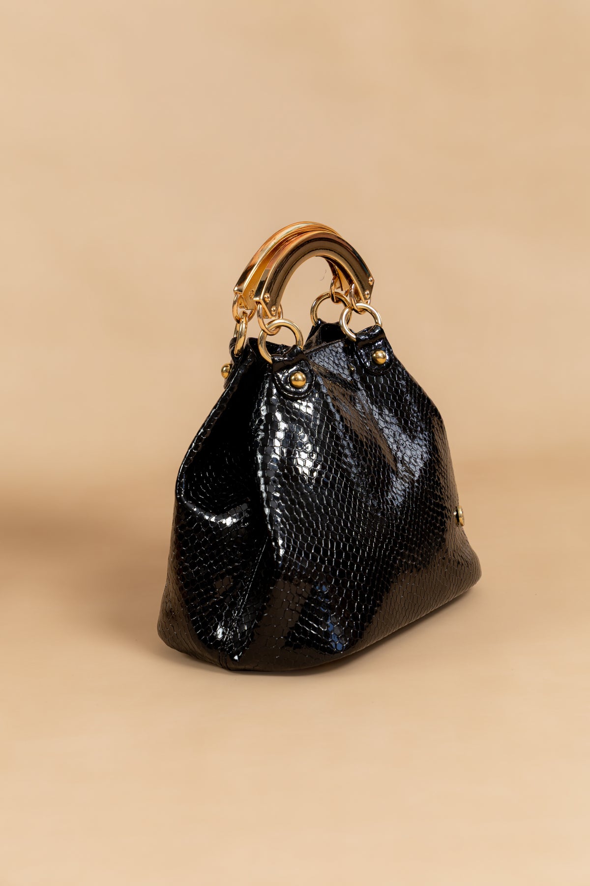 Bolso Alexa - Negro Cuero Italiano - Carolina Laiton