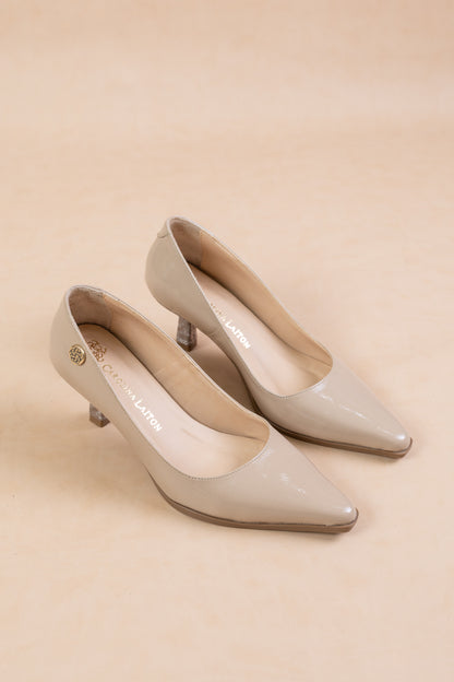 Stiletto Luci Cuero Beige - Tacon kitten heel 5.5 cms- Carolina Laiton