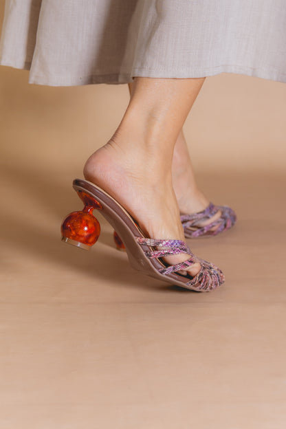 Sandalia Rubí - Cuero Italiano Pitón - Tacón 5.5 cms- Carolina Laiton