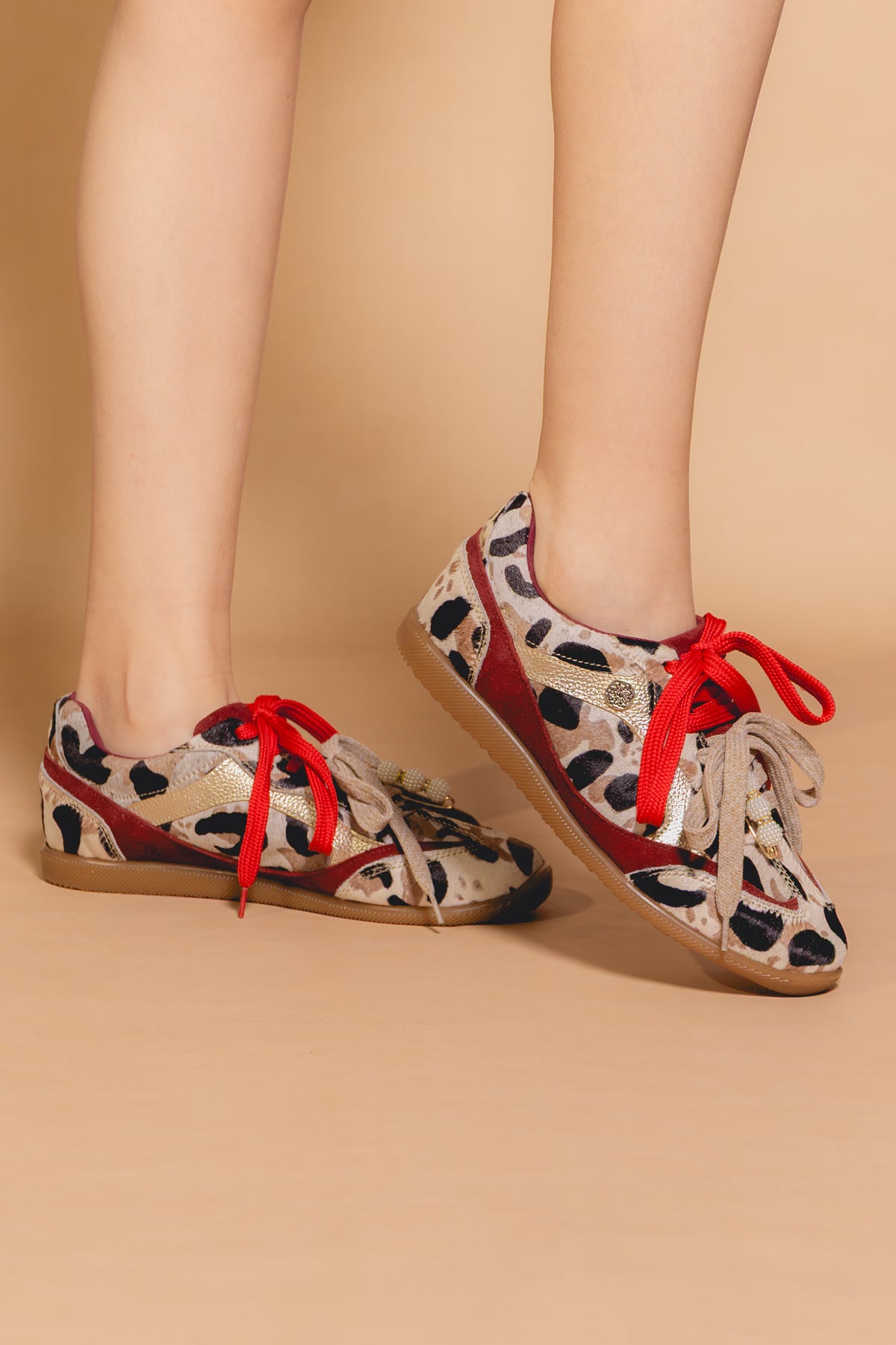 Tenis Aisha- Cuero Vaca - Print doble cordon - Carolina Laiton