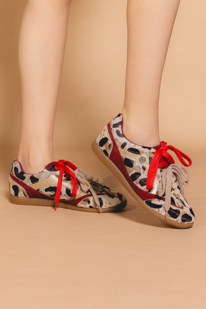 Tenis Aisha- Cuero Vaca - Print doble cordon - Carolina Laiton