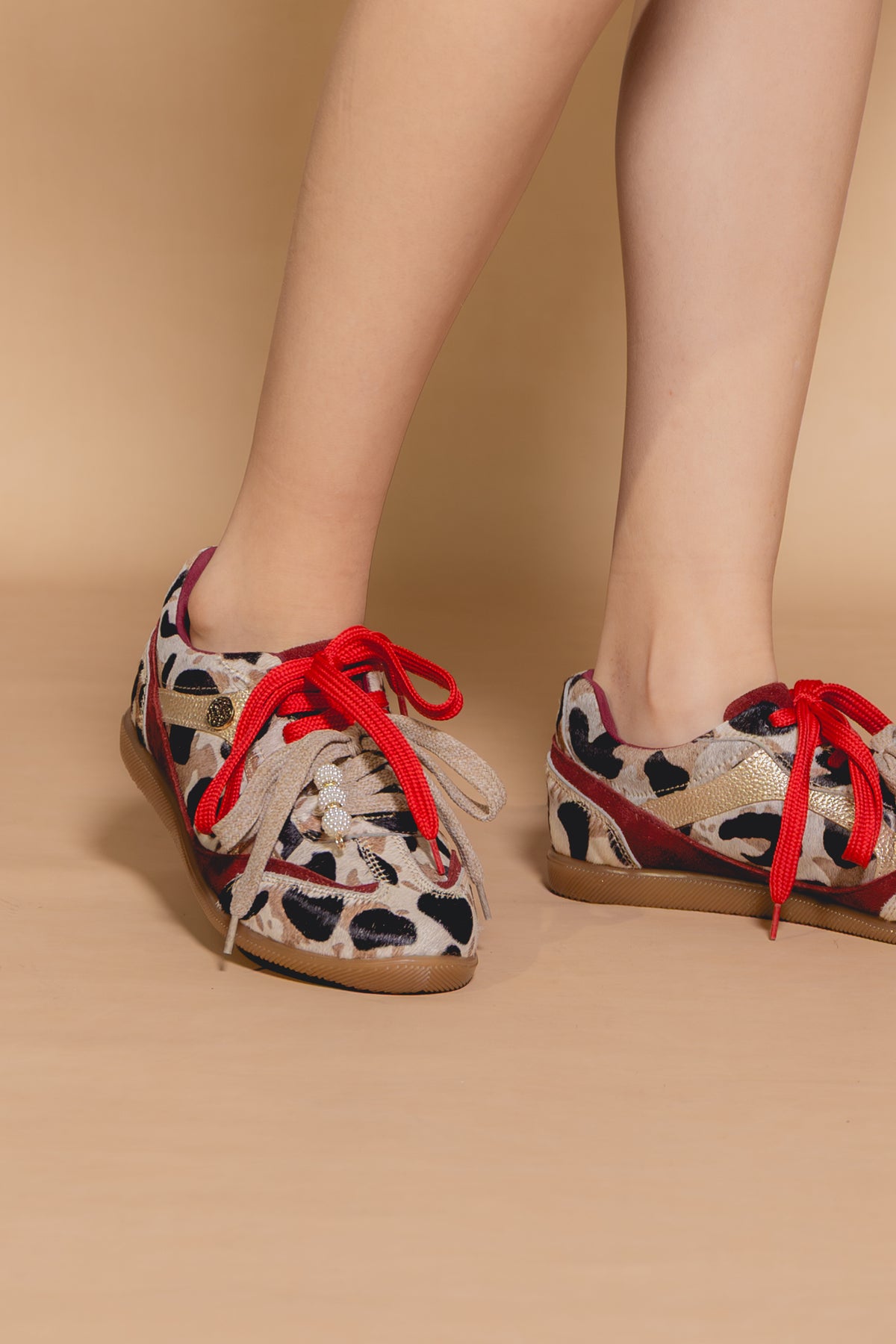 Tenis Aisha- Cuero Vaca - Print doble cordon - Carolina Laiton
