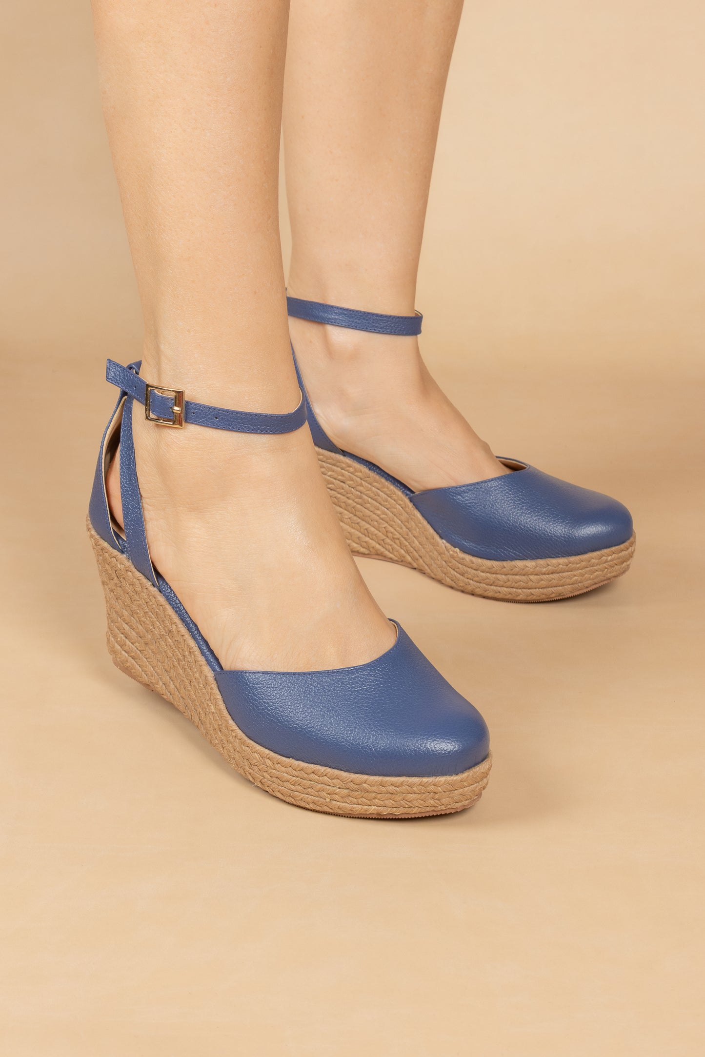 Plataforma Samy Cuero Azul- Plataforma - Carolina Laiton