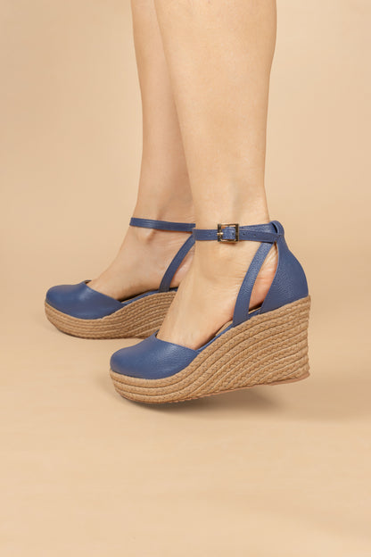 Plataforma Samy Cuero Azul- Plataforma - Carolina Laiton