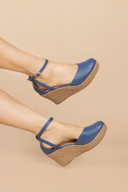 Plataforma Samy Cuero Azul- Plataforma - Carolina Laiton