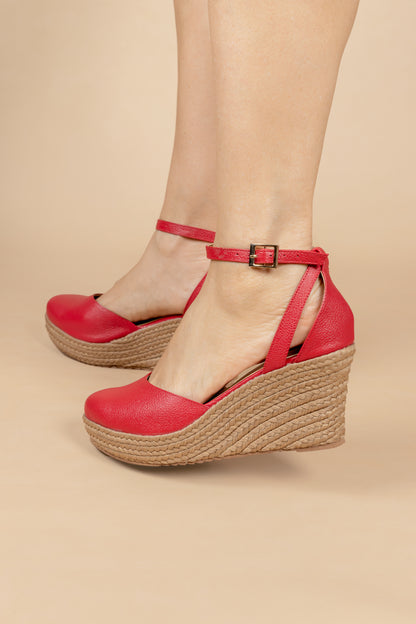 Plataforma Samy Cuero Rojo- Plataforma - Carolina Laiton