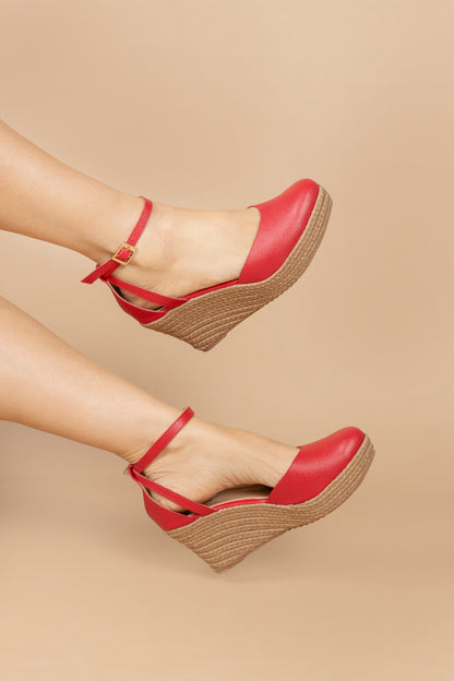 Plataforma Samy Cuero Rojo- Plataforma - Carolina Laiton