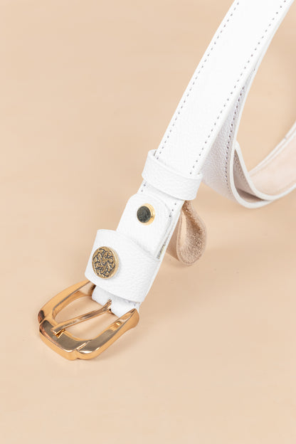 Correa Luxury en Cuero Blanco - Carolina Laiton