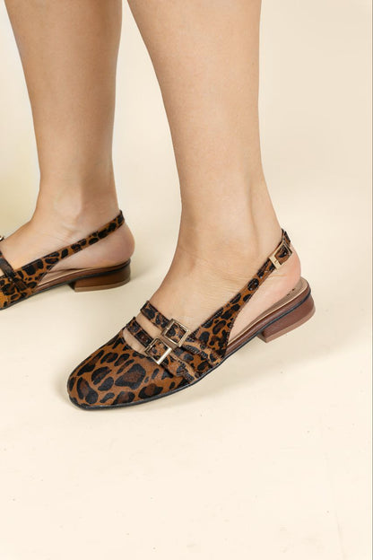 Baleta Estefania Cuero Animal Print- Carolina Laiton