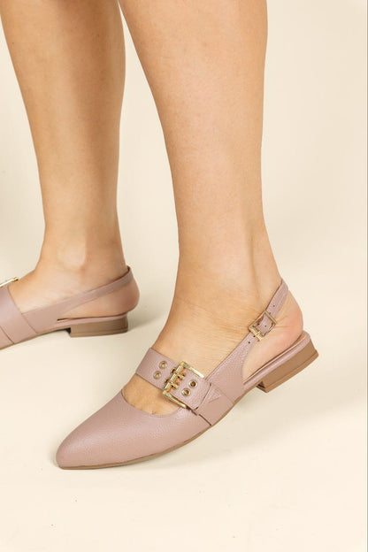 Baleta Cindy - Cuero Color Nude- Tacon 1.5 cms- Carolina Laiton