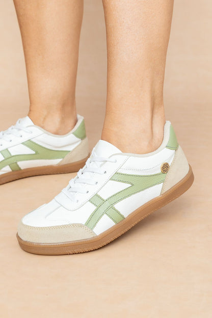 Tenis Lexy Cuero Blanco x Verde- Carolina Laiton