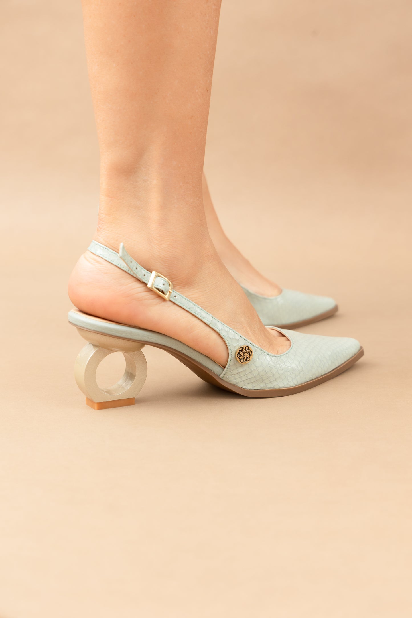 Stiletto Zara - Cuero Charol Verde Menta  -Tacón 3.5 cms - Carolina Laiton