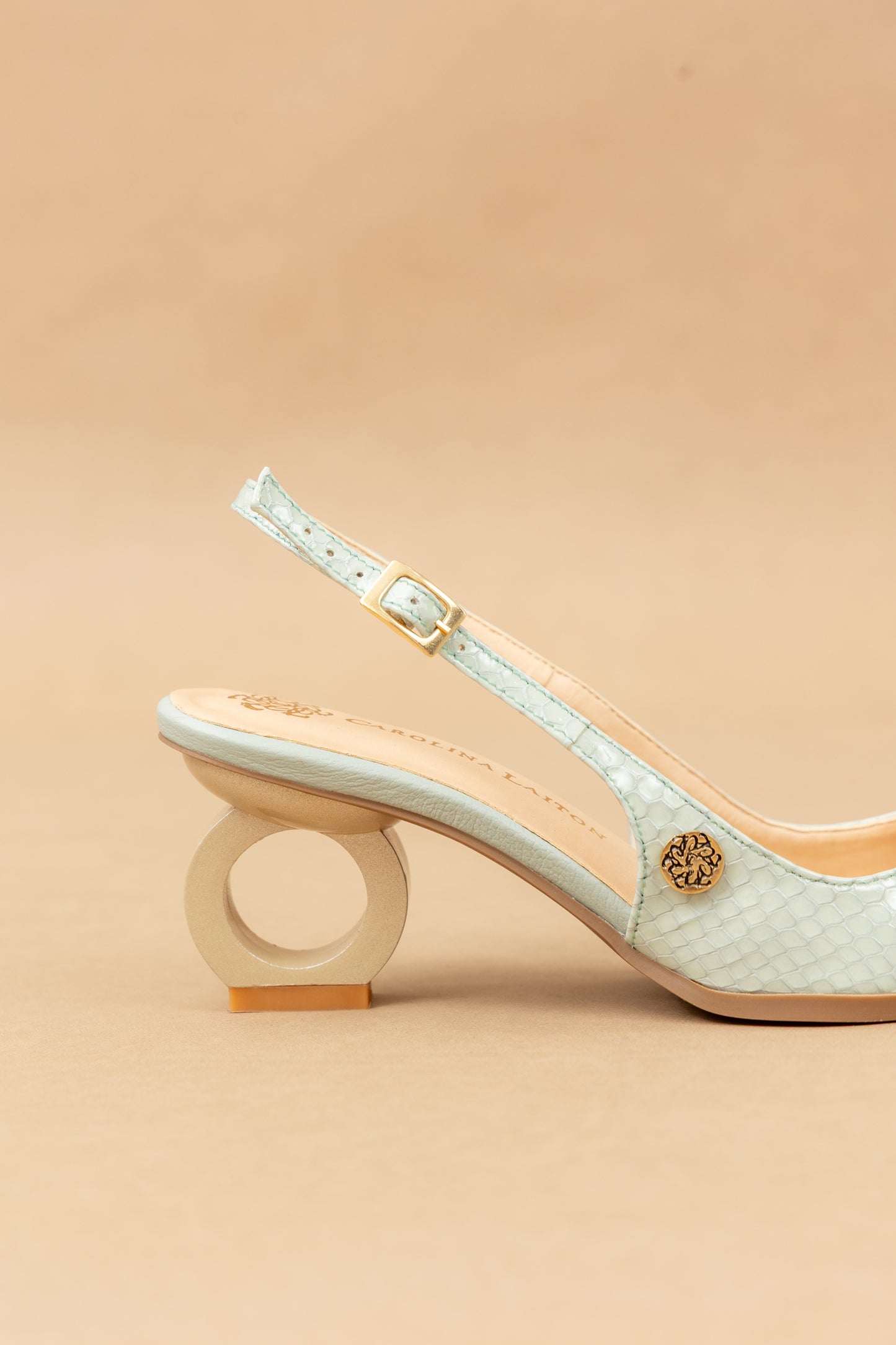 Stiletto Zara - Cuero Charol Verde Menta  -Tacón 3.5 cms - Carolina Laiton